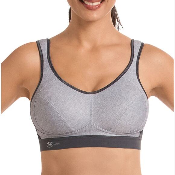 Anita Other - Anita Women's Heather Gray Extreme Control Sports Bra Size 36